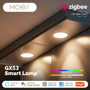 MOES Smart Zigbe LED Light 6W 540LM RGB Color Changing Bulb Voice Control with Alexa Google Home Compatible Dimmable Energy Efficient