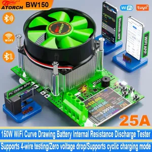 BW150 WiFi Tuya App 150W 25A 4-Wires Battery Capacity Tester Meter Battery Electronic Load Charger Discharge USB Resistance Tester