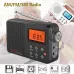 Portable AM FM SW Radio LCD Display DSP Technology 3W Speaker 60 Station Memory Alarm Clock Battery USB Powered