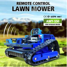 Remote Control Lawn Mower AWY-550 550mm Cutting Width Loncin 224cc Engine 45 Degree Gradeability Adjustable Cutting Height 1500m/h Mowing Efficiency Electric Lift