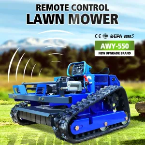 Remote Control Lawn Mower AWY-550 550mm Cutting Width Loncin 224cc Engine 45 Degree Gradeability Adjustable Cutting Height 1500m/h Mowing Efficiency Electric Lift