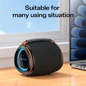 Yesido YSW40 Wireless Bluetooth Speaker 55MM Speaker RGB Lights 1200mAh Large Battery Support TF Card USB Port Portable High Volume Outdoor Bluetooth Speaker