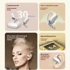 VIMAI V21 TWS Earbuds Open Ear bluetooth 5.4 Earphone Deep Bass HD Calls Directional Transmission 30H Playback Touch Control Earhooks On-ear Sports Headphones with Mic