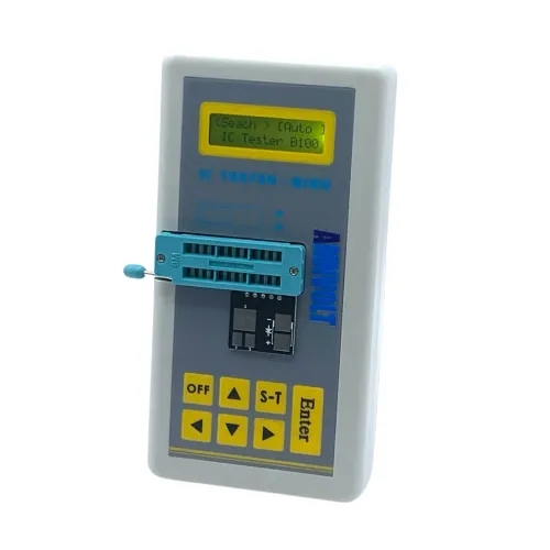 B100 IC Transistor Capacitor Tester Multifunctional Integrated Circuit Tester Transistor Capacitor Diode Checker Auto Mode 1300 Chip Models 420 Transistor Types 5V 3.3V Testing