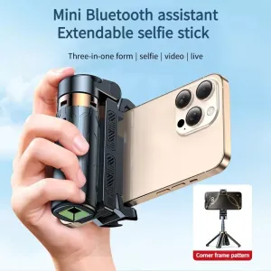 JC25 Portable Mini Phone Holder Four-foot Selfie Stick bluetooth Remote Control for Phone Vlog Livestreaming Photography Holder