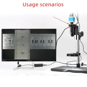 HAYEAR Zoom C-Mount Lens 120X Magnification 5:1 Zoom Ratio 50mm-700mm Working Distance 3.1mm-66mm Field of View Microscope Accessory 50mm Ring Adapter