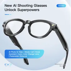 GS380 bluetooth 5.4 AI Smart Shooting Glasses Support Voice & Gesture Control 10H Battery Built-in Speaker for Photo Video Recording Translation Navigation