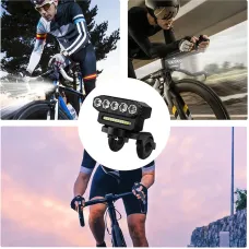 Cansses 2000mAh Battery Bike Headlight 5 Large LEBeads Type-Charging 6 Light Modes Waterproof Bicycle Front Light for Night Cycling