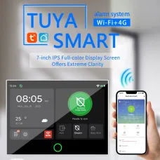 Tuya Smart Home Security Alarm System 4G WiFi Wireless 7-inch Screen Real-time Monitoring Instant Notification Voice Activation