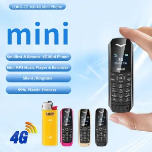 LONG-CZ J60 4G GSM 0.66-Inch OLED Display Nano SIM Card 600mAh Big Button SOS Emergency Call Lightweight Mini Mobile Phone