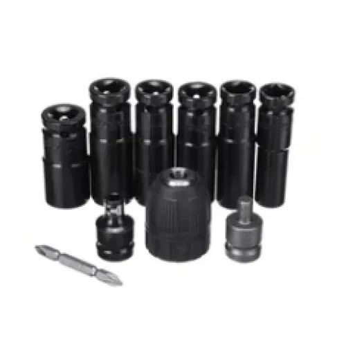 Drillpro 10pcs Air Impact Socket Wrench Set 1/2 Inch Square Drive Metric Drill Chuck Adapter