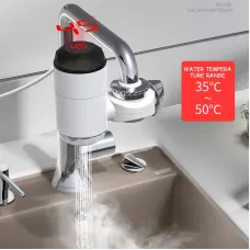 3000W Instant Tankless Electric Water Heater Faucet with LED Display Easy Installation IPX4 Waterproof for Kitchen Bathroom