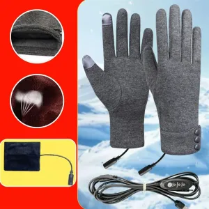 TENGOO USB Heated Gloves 3-Level Adjustable Temperature Thermal Windproof Touchscreen Cycling Winter Gloves for Outdoor Snowboarding Camping Fishing