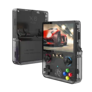 X6 Plus Handheld Game Console 4.0 Inch HD Screen 480x854 Resolution Quad-Core RK3128 Dual 3D Joysticks 3000mAh Battery 20+ Emulators Retro Arcade Games Portable Video Gaming Device