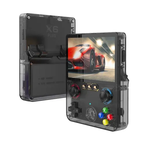 X6 Plus Handheld Game Console 4.0 Inch HD Screen 480x854 Resolution Quad-Core RK3128 Dual 3D Joysticks 3000mAh Battery 20+ Emulators Retro Arcade Games Portable Video Gaming Device