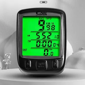 Waterproof LCDisplay Cycling Bike Bicycle Computer Odometer Speedometer with Green Backlight bicycle computer bike