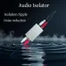 Passive Audio Noise Isolator RCA Stereo Interface Aluminum Alloy Shell Plug and Play Removes Ground Loop Interference Signal Noise Reduction No Power Required Audio Filter Noise Cancelling Device