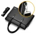 Men's Business Leather Briefcase Solid Simple Fashion 14'' Laptop Handbag Waterproof Large Capacity Shoulder Crossbody Bag