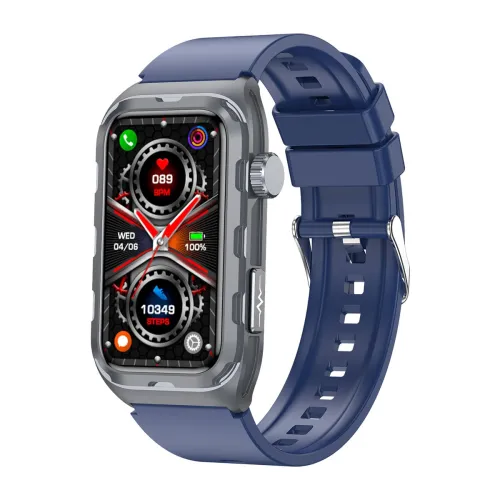 TK79 1.47-inch HD Screen ECG Micro Physical Examination Pulse Therapy Five Oragan Examination Heart Rate Blood Pressure Blood Oxygen Monitor Sleep Monitoring Uric Acid Function Blood Lipid Blood Glucose Measurement IP68 Waterproof Smart Watch