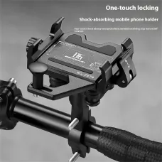 BENGGUO Aluminum Alloy Bike Phone Mount Quick Release Shock-absorbing Anti-slip Universal Motorcycle Handlebar 360 Rotation Phone Holder