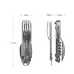 IPRee Outdoor Stainless Steel Multifunctional Camping Folding Knife Fork and Spoon Camping Equipment Panier Osier Camping Equipment