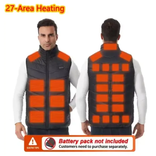 TENGOO 4 Control 27 Zone Heating Vest Men Women Electric Constant Temperature Control Winter Warm Heated Sleeveless Jacket (Not Included The Power Bank)