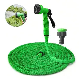 Flexible Garden Hose Set 7-Function Spray Gun Hose Expandable High Pressure Car Wash Hose 7 Water Spray Functions Water Gun for Home Garden Watering Hose