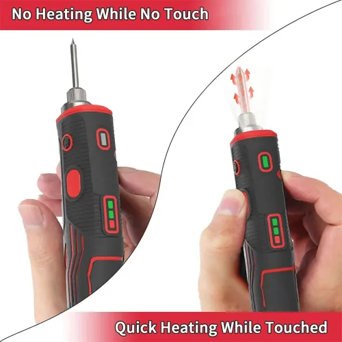 Cordless Soldering Iron LD006A 1800mAh Rechargeable Tool Adjustable Temperature 200-480C Portable USB Quick Heat-Up Soldering Kit for Welding and Repairs