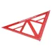 16 Inch 400mm Woodworking Triangle Measuring Ruler Aluminum Alloy Red High Precision 90/45 Degree Angle Clear Metric Scale for Measuring Drawing
