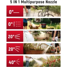 [US/EU Direct] KAIWEETS Portable Electric Pressure Washer 220PSI Rechargeable 12L Tank Cordless Power Washer Type-C Charging 16FT Hose Waterproof 5 in 1 Nozzle Camping Patio Pet Bike Cleaning