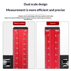 RUITOOL Aluminum Alloy Woodworking Marking Height Gauge Dual Scale Laser Engraved Precision Tool Adjustable 180mm 360mm 640mm Fine Tuning Ruler Accurate Measuring
