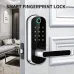 Smart Fingerprint Door Lock App Remote Control Keyless WIFI Digital Touchscreen Lock NFC IP67 Waterproof with 2 IC Cards 2 Keys Support USB Emergency Battery Open the Door