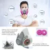 Respirator Mask 2097 Filters Set Dust Mask Silicone Material Adjustable Fit Air Purification for Carpentry Paint Dust Fumes Grinding Welding Chemicals