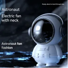 Personal Mini Fan Astronaut Leafless Fan Cute Spaceman Ornament USB Rechargeable Quiet Handheld Fan Portable Cordless Fan for Travel Outdoor