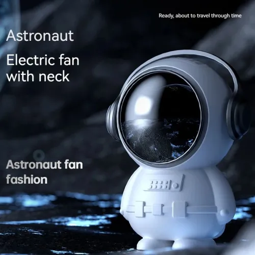 Personal Mini Fan Astronaut Leafless Fan Cute Spaceman Ornament USB Rechargeable Quiet Handheld Fan Portable Cordless Fan for Travel Outdoor