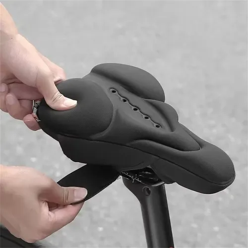 WESBIKING Comfty High Elastic Silicone Bicycle Saddle Cover Soft Breathable Bike Seat Cushion With Rainproof Cover for Road MTB Outdoor Riding