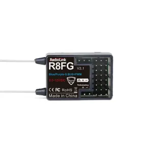 Radiolink R8FG V2.1 2.4GHz 8CH Dual Antenna Built-in Gyro Long Range RX RC Receiver for RC Car Boat RC8X RC6GS RC4GS T8S T8FB Transmitter