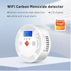Tuya WiFi Smart Carbon Monoxide Detector Alarm 85dB Sound Warning LCD Digital Display Home Indoor CO Poisoning Siren