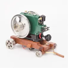 OKMO 1/8 Scale 3.6CC Mini Vintage Single Cylinder Four-Stroke ICE Working Gasoline Engine Model w/ Trailer Ready to Run 1140