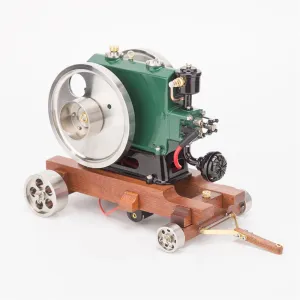 OKMO 1/8 Scale 3.6CC Mini Vintage Single Cylinder Four-Stroke ICE Working Gasoline Engine Model w/ Trailer Ready to Run 1140