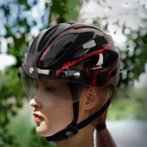 XANE53-63CM Bike Helmet with Magnetic Visor Men Women Lightweight Breathable Protective Helmet for MTB Cycling
