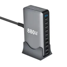 [GaN Tech] Bakeey YMX-880W 880W 10-Port USB PD Charger 4USB-A+6USB-C PD QC Fast Charging Desktop Charging Station EU Plug for iPhone 17 17 Pro 16 15 14 Pro Max for Huawei Mate XTs for SAMSUNG for XIAOMI for OPPO