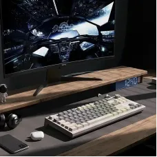 LANGTU LT84 Tri-mode Mechanical Gaming Keyboard with Display Screen and Knob 84 Keys Sandwich Structure Hot Swappable RGB Wireless E-sports Gamer Keyboards