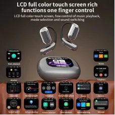 YYK-Q16PRO Wireless bluetooth 5.4 Earbuds AI Translation Earphone Touch Screen 360 Surround Stereo ENC Call Noise Cancelling 40H Playback Flexible Earhooks Sports Headphones