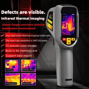 BSIDE HX2 Infrared Thermal Imaging Camera 240x320 Resolution -20C to 550C Range Adjustable Emissivity Rechargeable Battery Auto Focus Handheld Heat Detector Industrial Inspection Tool