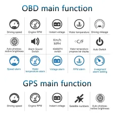 3.5inch LED Screen Car HUD Head-Up Display Car OBD Universal Speedometer Water Temperature High-Definition Suspension Projector