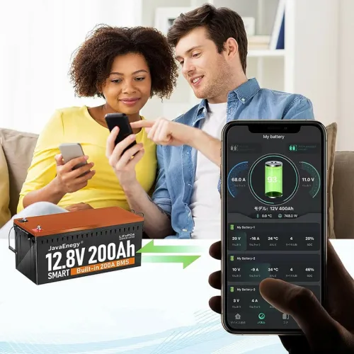 UDirect JavaEnegy 12V 200Ah Lifepo4 Battery with Bluetooth&APP Monitor Built-in 200A BMwith Heating Function Lithium Iron Phosphate Battery Pack For 12V 24V 48V Solar Storage EV RV Boat