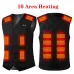 TENGOO HV-16A Fashion Unisex Heated Vest - 16 Heating Zones, 3-Level Control, USB Charging, Smart Electric Heating Jacket for Winter Outdoor Camping Hiking