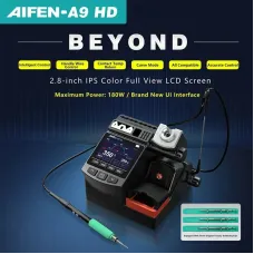 AIFEN A9HD Soldering Iron Station 180W Intelligent Control 2.8 Inch LCD Screen Adjustable Temperature 200C to 450C Compatible with C245 Soldering Tips Professional Welding Equipment
