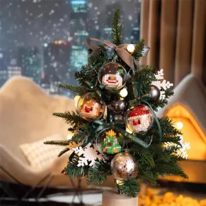 Christmas DIY Mini Building Blocks Set Santa Snowman Reindeer Christmas Tree Holiday Gifts for Decorations Creative Assemble Kit